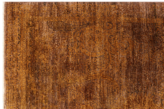 ERASED FARAHAN HANDMADE WOOL AREA RUG 9’ X 12’