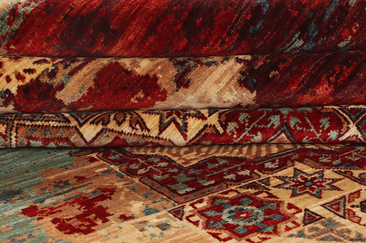 MAMLOUK ABSTRACT HANDMADE WOOL AREA RUG 8’ X 10’