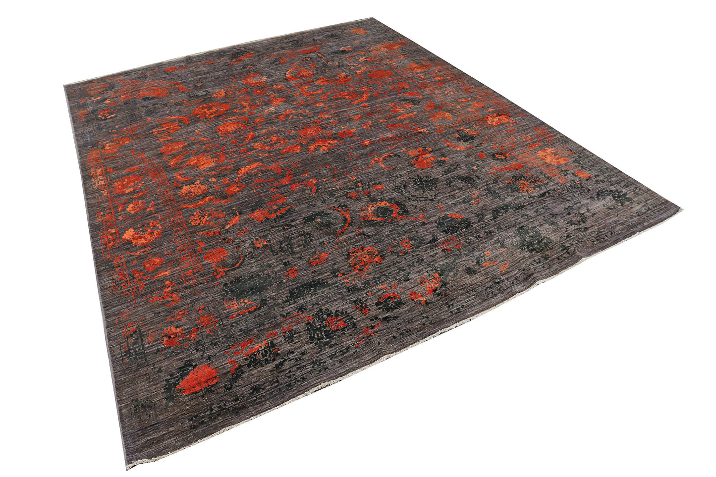 TABRIZ ABSTRACT WOOL & SILK HANDMADE RUG