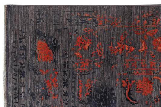 TABRIZ ABSTRACT WOOL & SILK HANDMADE RUG