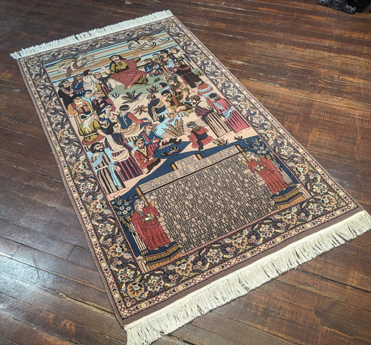 TABRIZ JESUS CHRIST SERMON ON THE MOUNT WOOL HANDMADE RUG