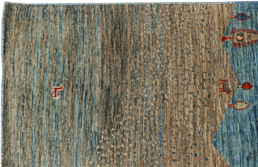 KASHKULI GABBEH TREE OF LIFE HANDMADE WOOL AREA RUG