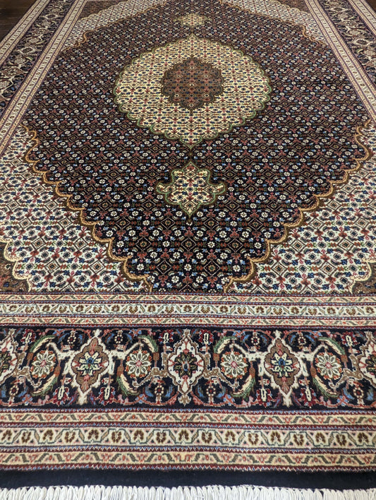 TABRIZ KORKWOOL AND SILK FISH DESIGN HANDMADE RUG