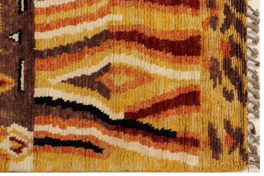 MOROCCAN BERBER - BENI OURAIN WOOL HANDMADE AREA RUG 5'8" x 8'