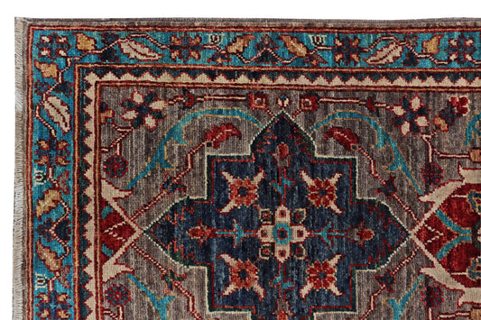 FARAHAN-ZIEGLER HANDMADE WOOL SHORT RUNNER AREA RUG