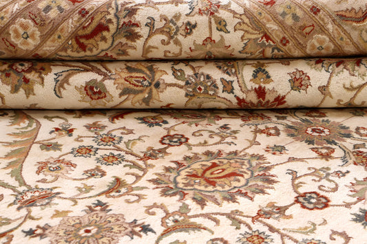 TABRIZ SILK BASE HANDMADE WOOL AREA RUG 9’ X 12”