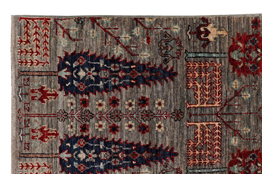 FARAHN TREE OF LIFE HANDMADE WOOL SHORT RUNNER