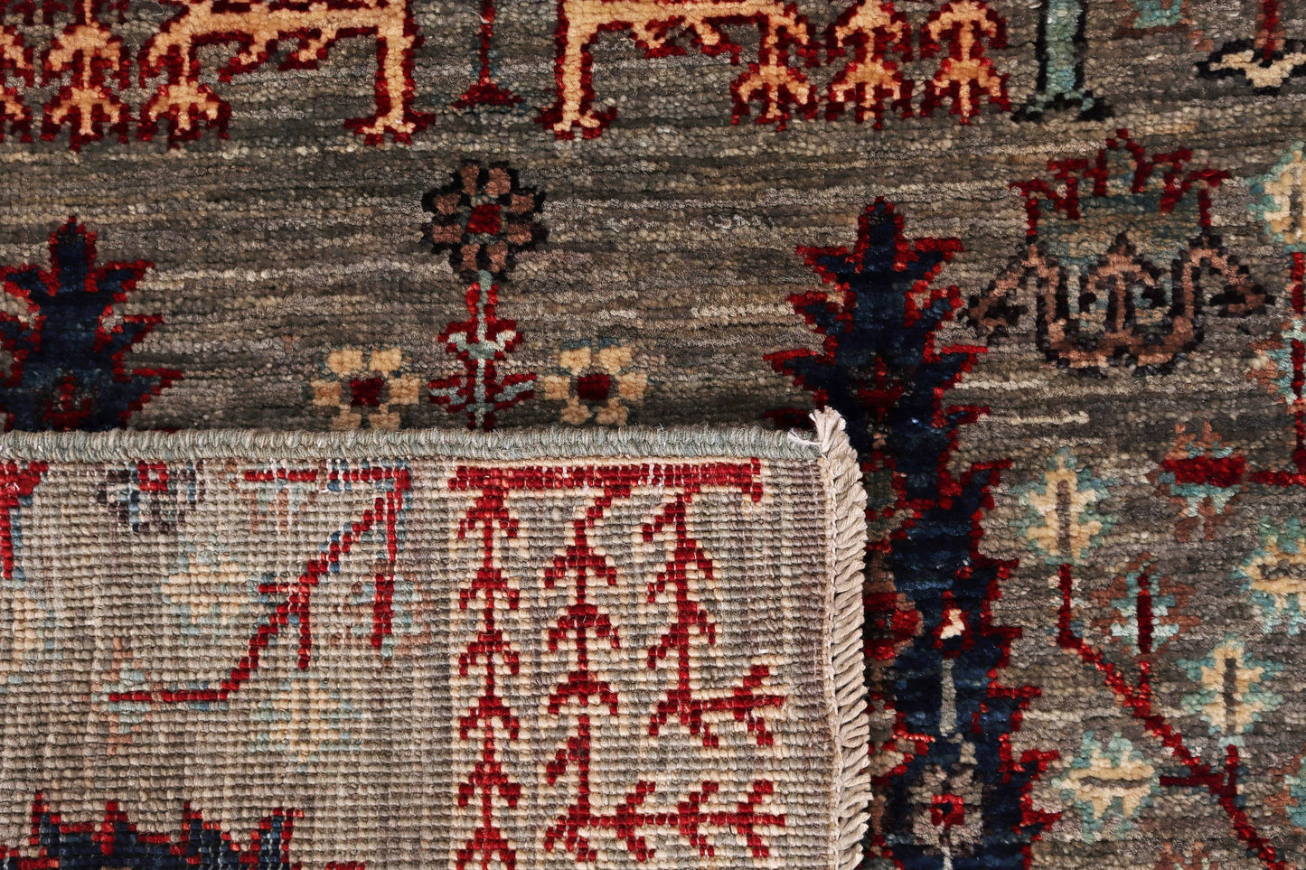 FARAHN TREE OF LIFE HANDMADE WOOL SHORT RUNNER