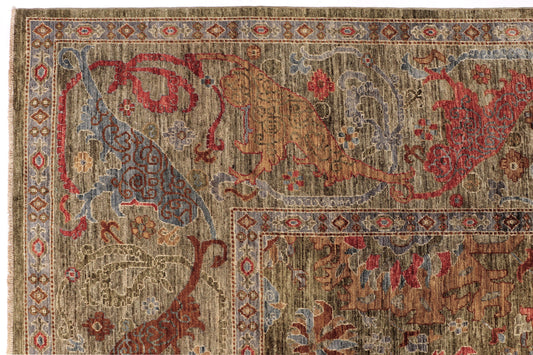 FARAHAN WOOL HANDMADE AREA RUG 9’ x 12’