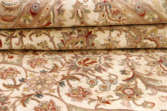 TABRIZ SILK BASE HANDMADE WOOL AREA RUG 8’ x 10’5”