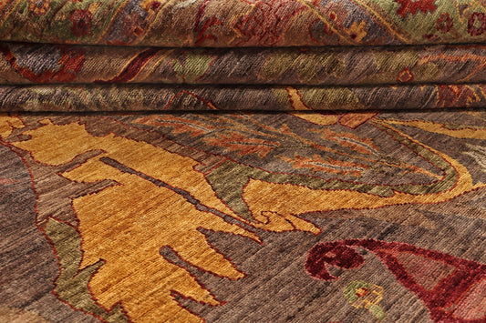 GAROUS BIJAR ONE-OF-A-KIND HANDMADE WOOL AREA RUG 10' X 14'