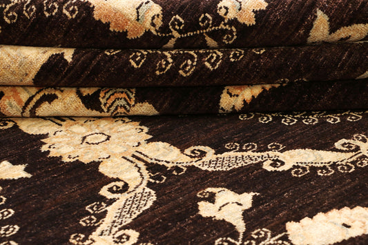 TABRIZ CURVILNEAR WOOL HANDMADE AREA RUG 8’ X 10’