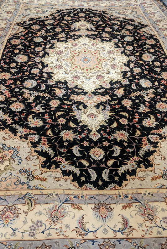 TABRIZ KORK-WOOL & SILK 70 RAJ HANDMADE RUG