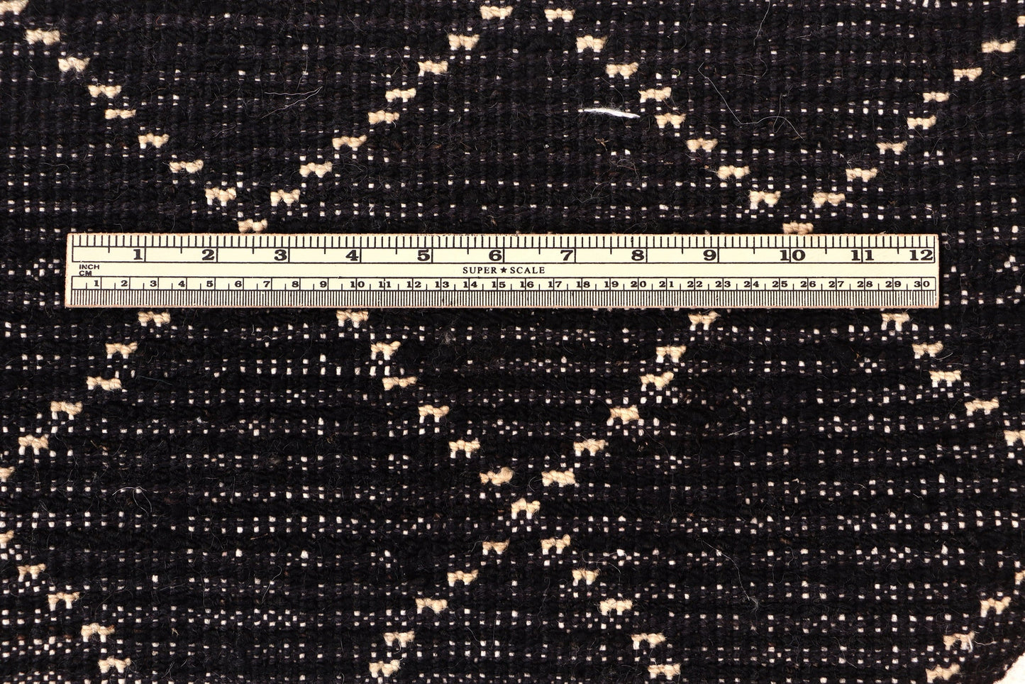 RUNNER MOROCCAN BLACK LOZENGE HANDMADE WOOL RUG