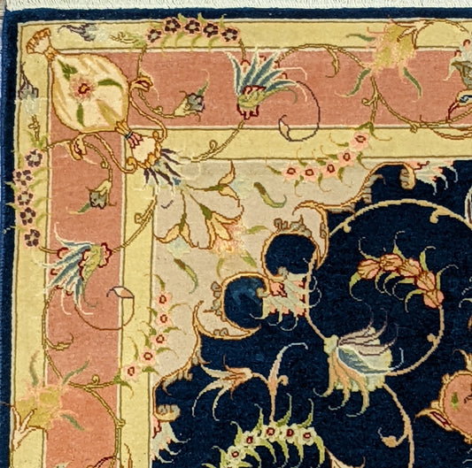 TABRIZ FINE KORKWOOL AND SILK HANDMADE AREA RUG