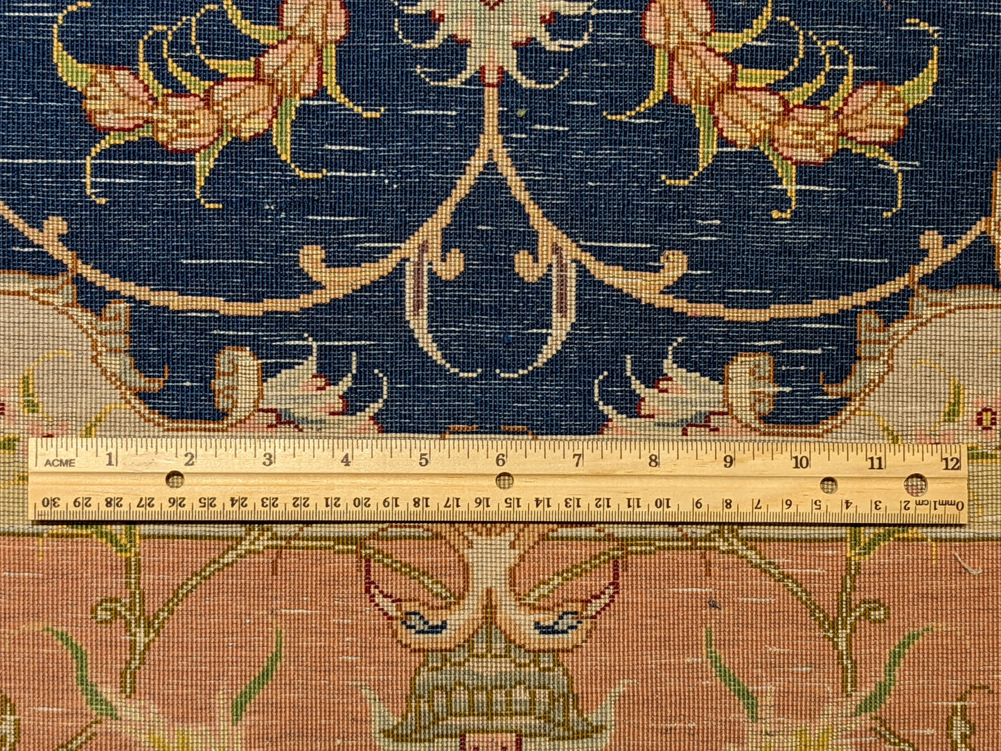 TABRIZ FINE KORKWOOL AND SILK HANDMADE AREA RUG