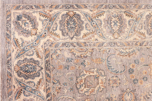 FARAHAN-ZIEGLER SUPER IVORY BLUE WOOL HANDMADE AREA RUG