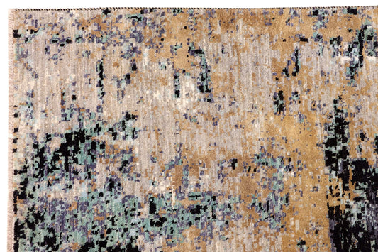 CONTEMPORARY - ABSTRACT SUPREME WOOL & SILK HANDMADE AREA RUG