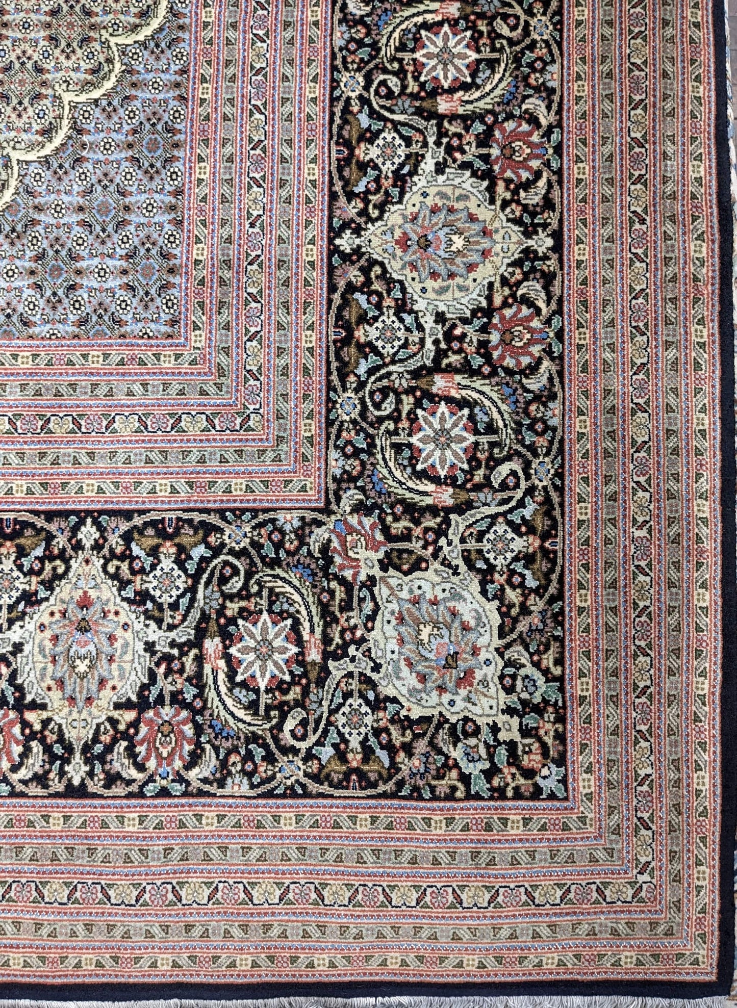 TABRIZ MAHI KORK-WOOL & SILK HANDMADE RUG