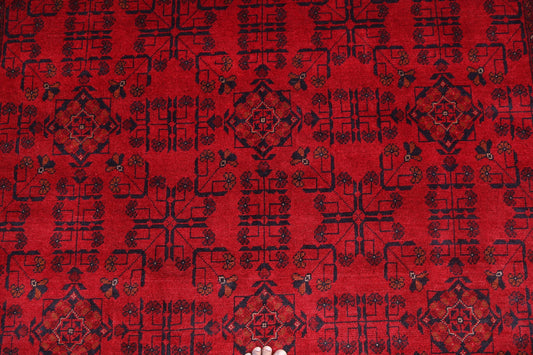 KHALMOHAMMADI - ERSARI HANDMADE RED WOOL AREA RUG