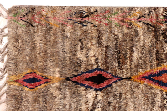 BERBER MOROCCAN HANDMADE BENI OURAIN WOOL AREA RUG