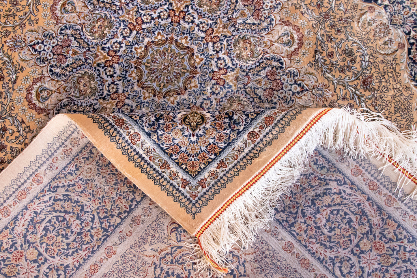 Back Persian Luxurious Silk Qum Rug