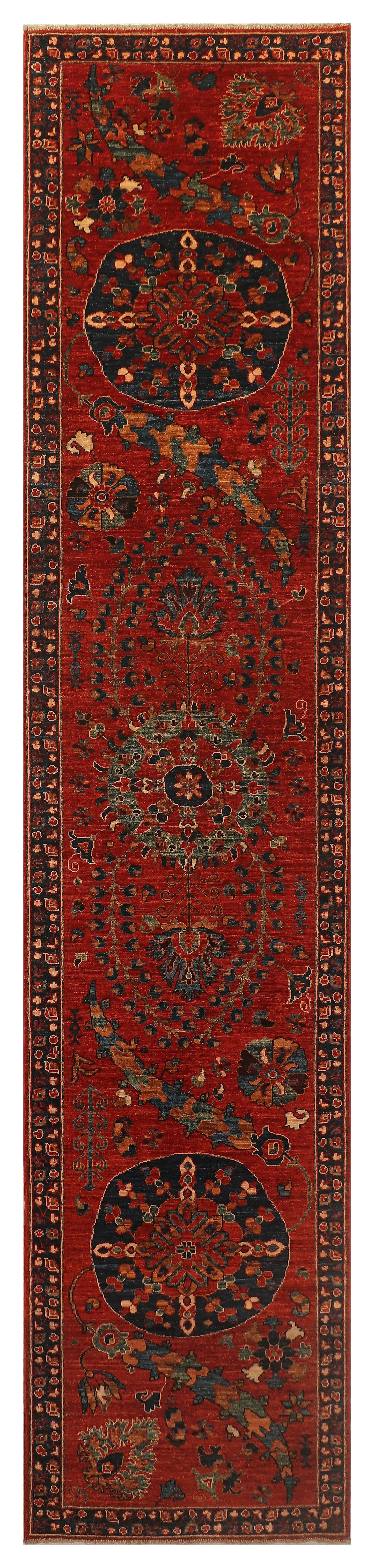 SOUZANI HANDMADE WOOL RUNNER AREA RUG    2’9” X 13’