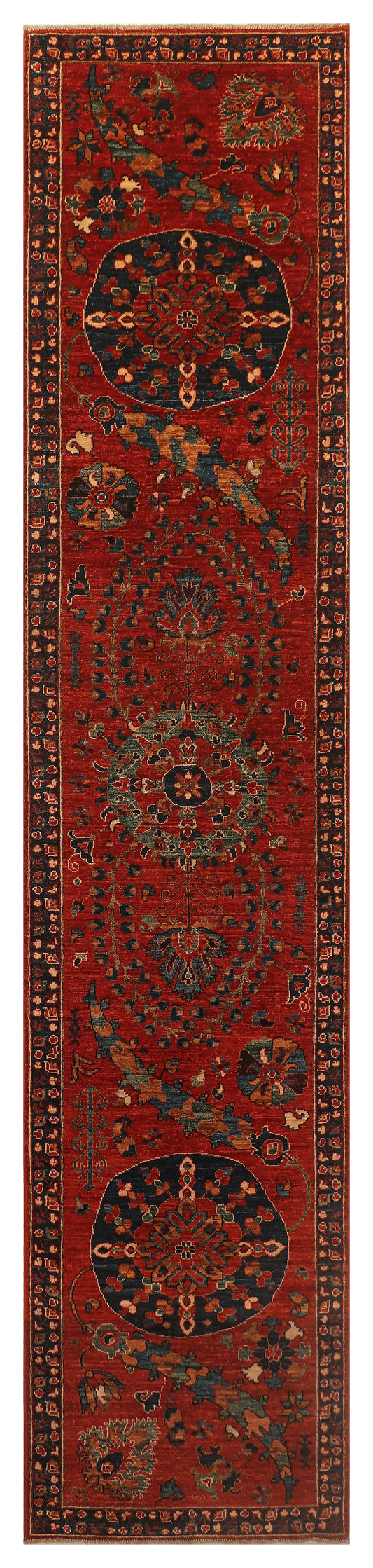 SOUZANI HANDMADE WOOL RUNNER AREA RUG    2’9” X 13’