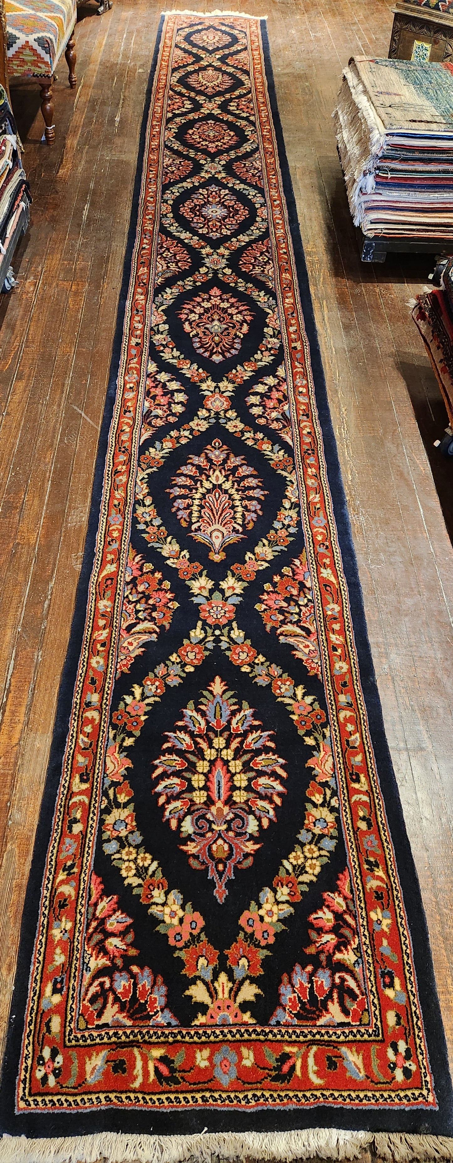 SAROUGH PERSIAN HANDMADE WOOL LONG RUNNER