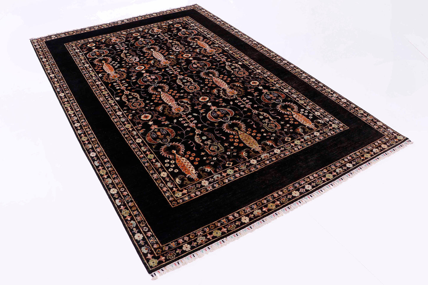 Farahan Tree-Of-Life Handmade Wool Area Rug  7' x 10'