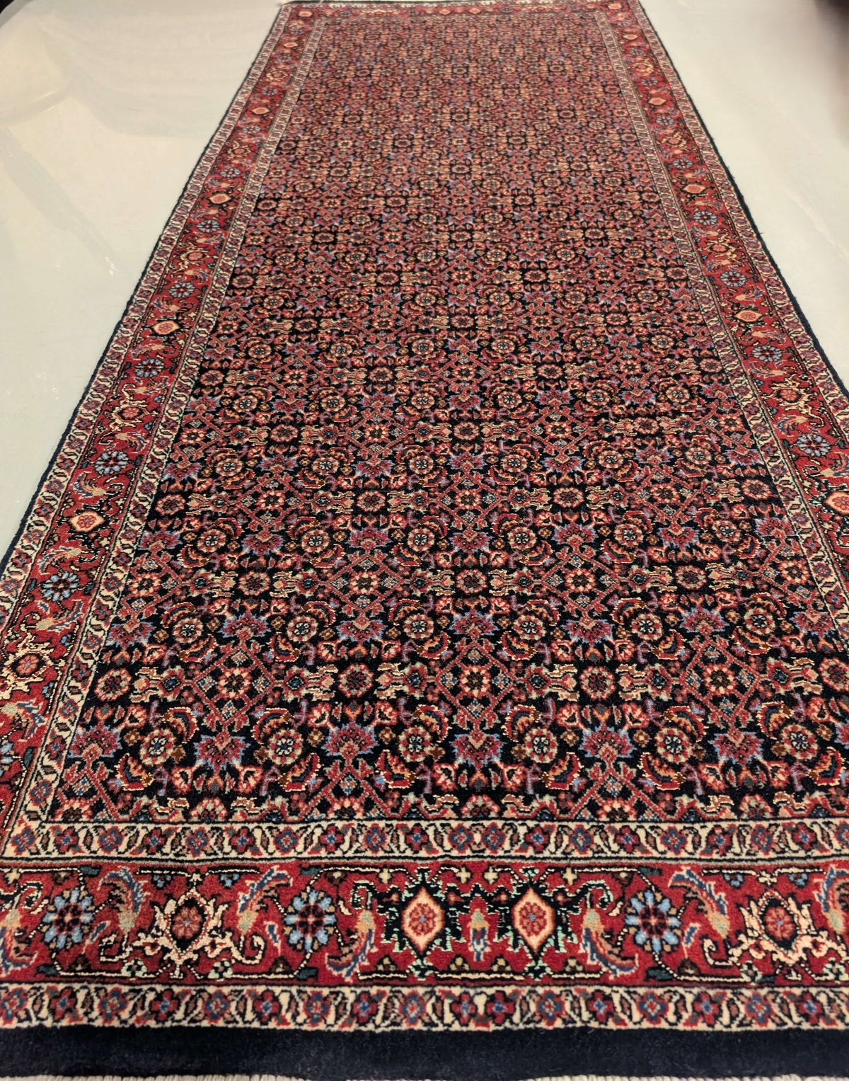 High-End Persian Bijar Kork-Wool & Silk Runner Rug  2’7” X 6’8”
