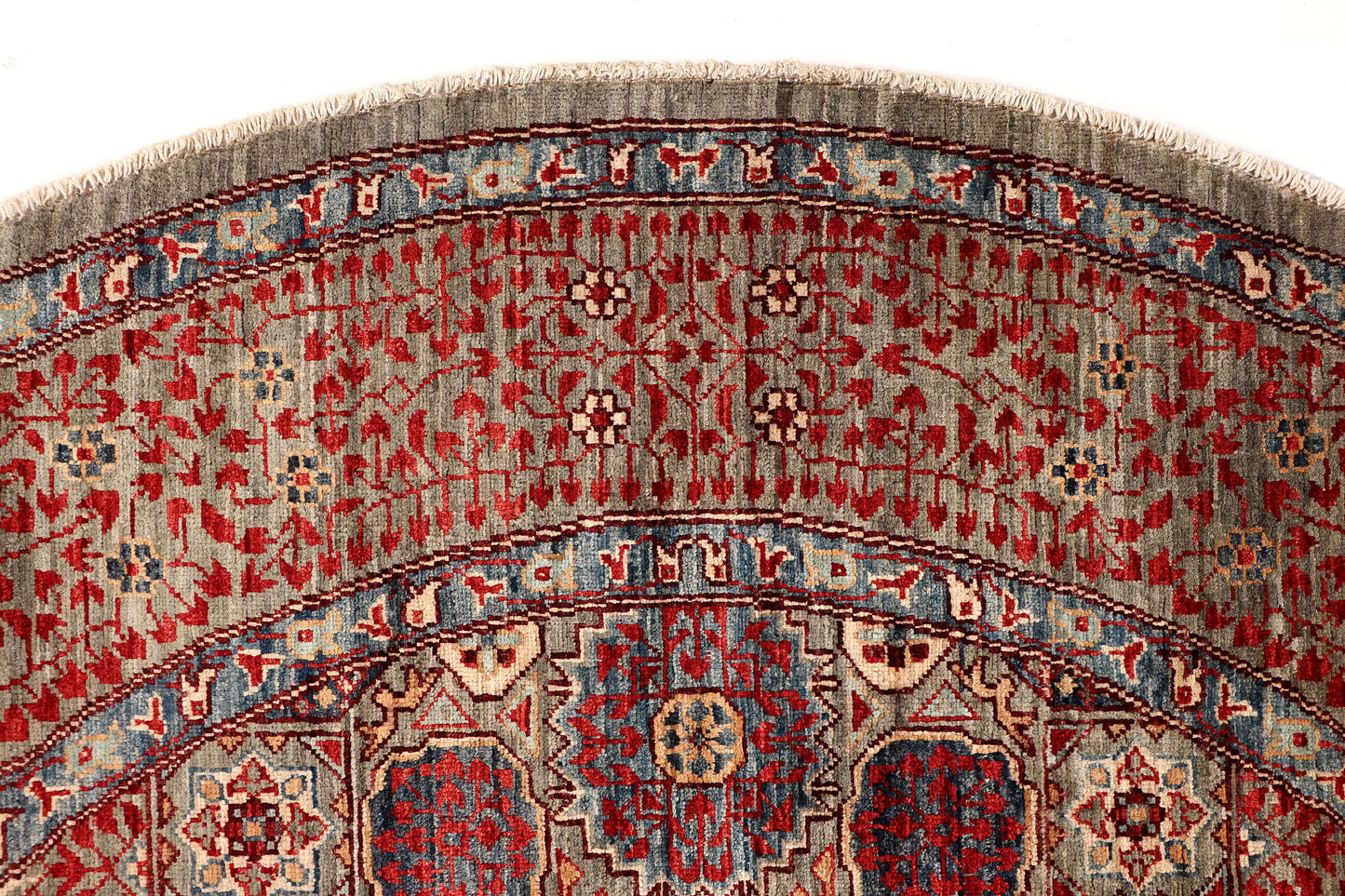 MAMLUK ROUND HANDMADE WOOL AREA RUG   7’ X 7’