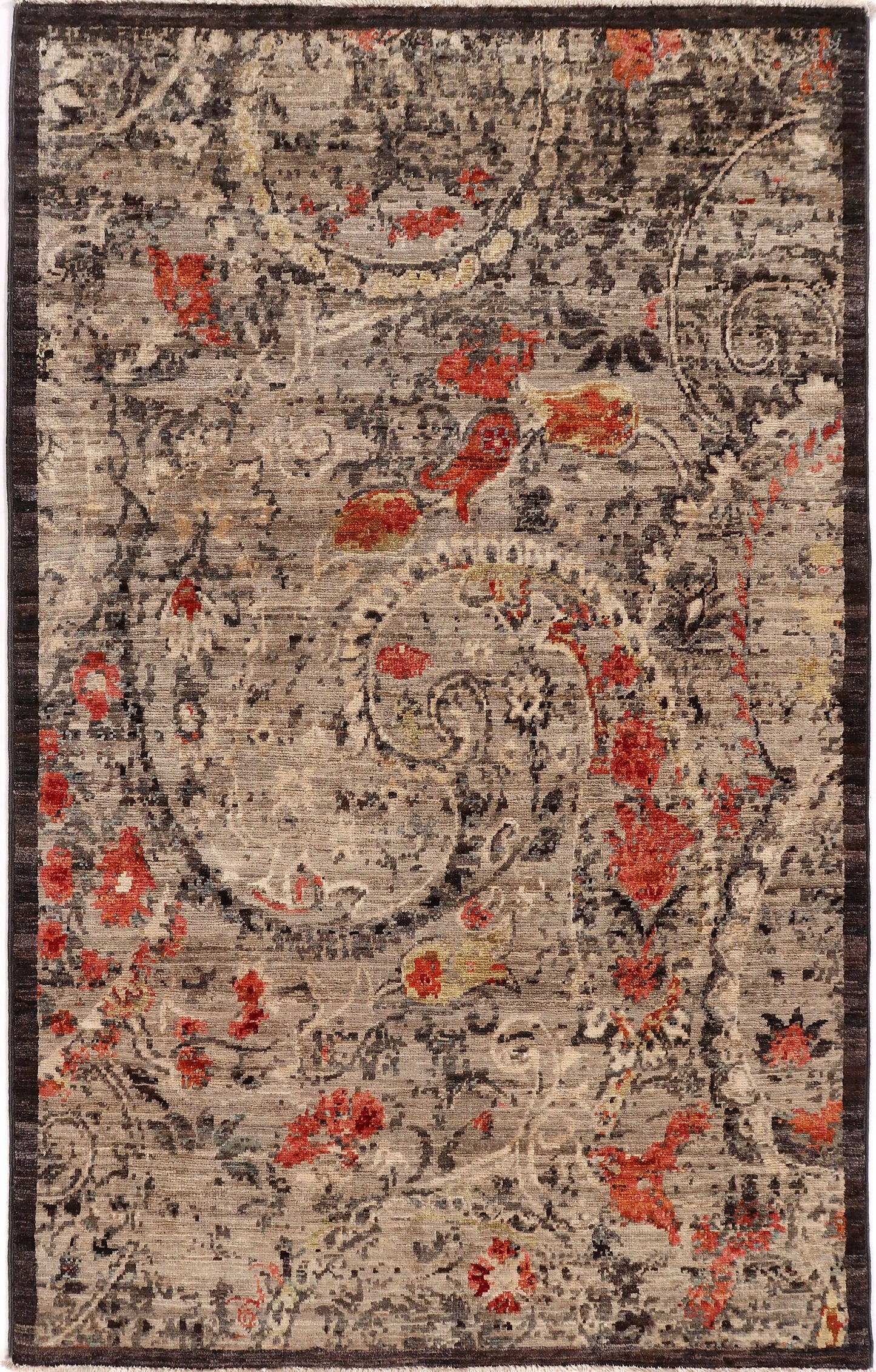 FARAHAN ABSTRACT HANDMADE WOOL AREA RUG    3’ X 5’