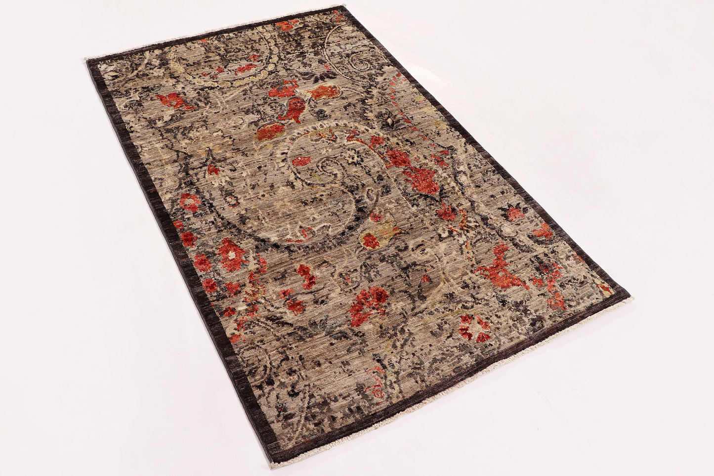FARAHAN ABSTRACT HANDMADE WOOL AREA RUG    3’ X 5’