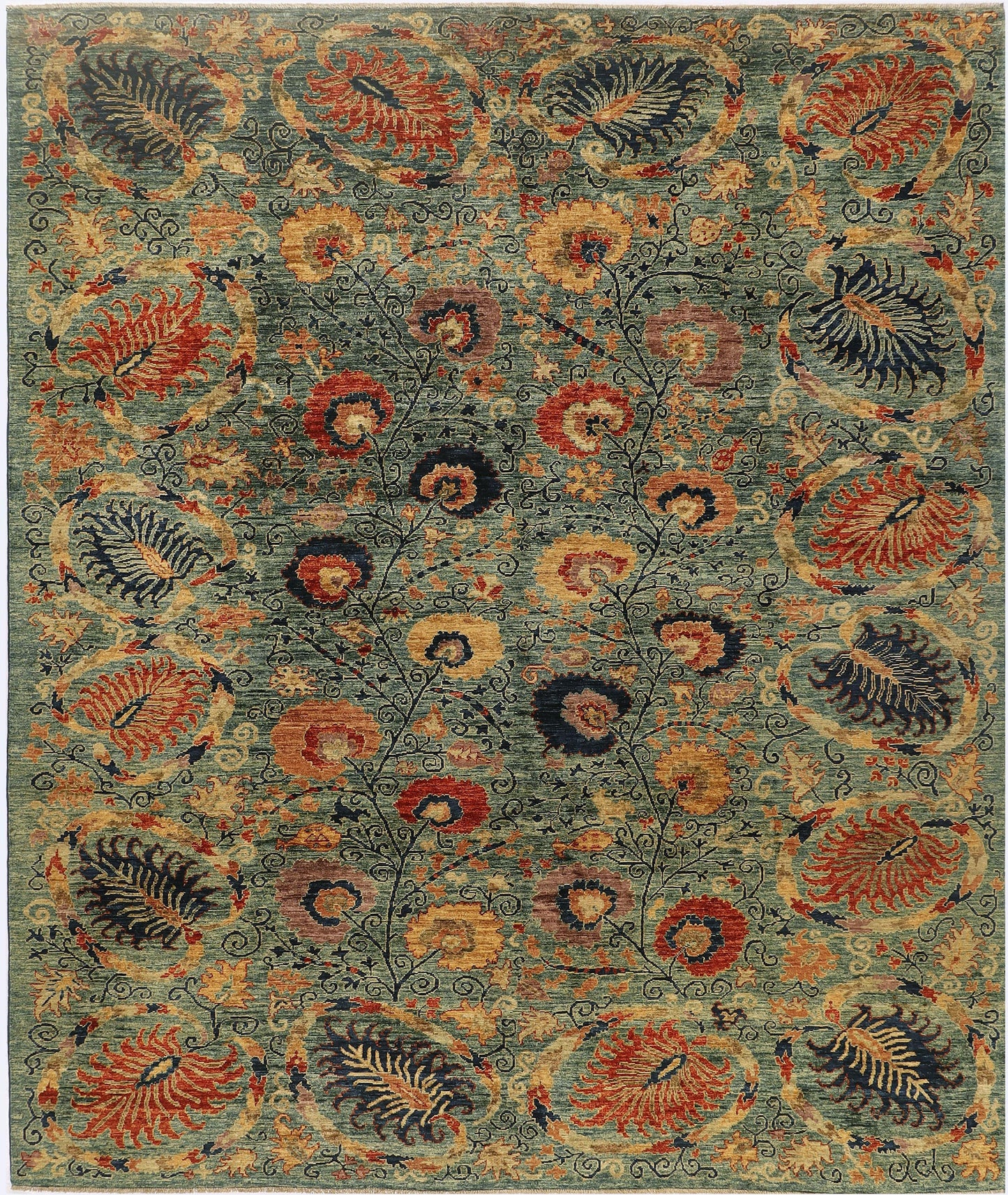 SUZANI HANDMADE WOOL AREA RUG   8’ X 10’