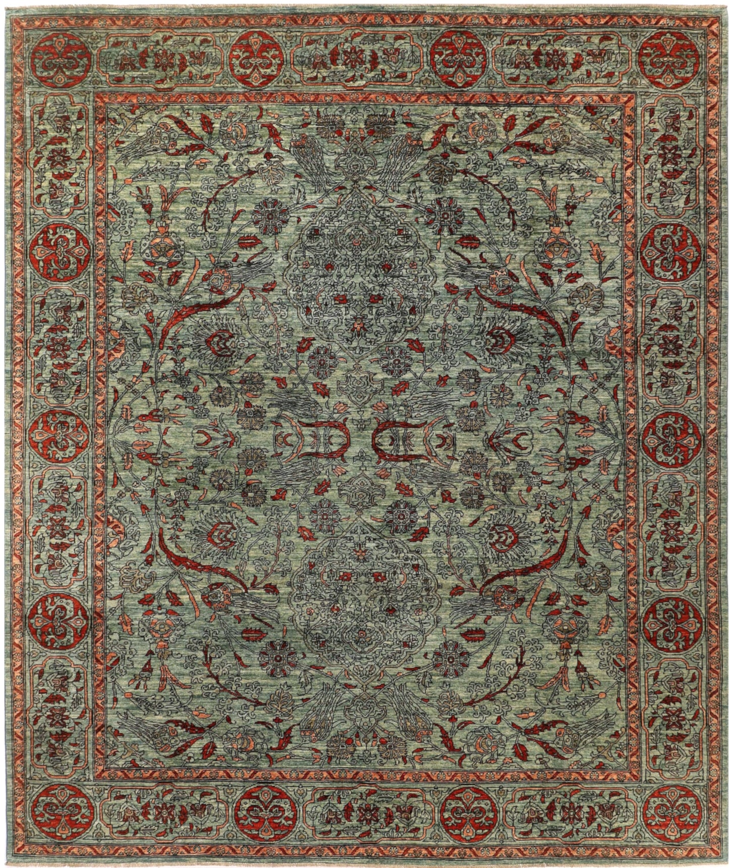 KHOTAN HANDMADE WOOL AREA RUG      8’ X 10’