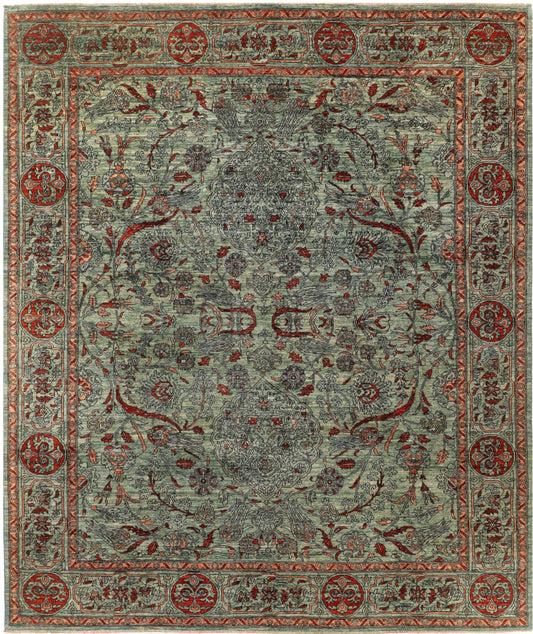 KHOTAN HANDMADE WOOL AREA RUG      8’ X 10’