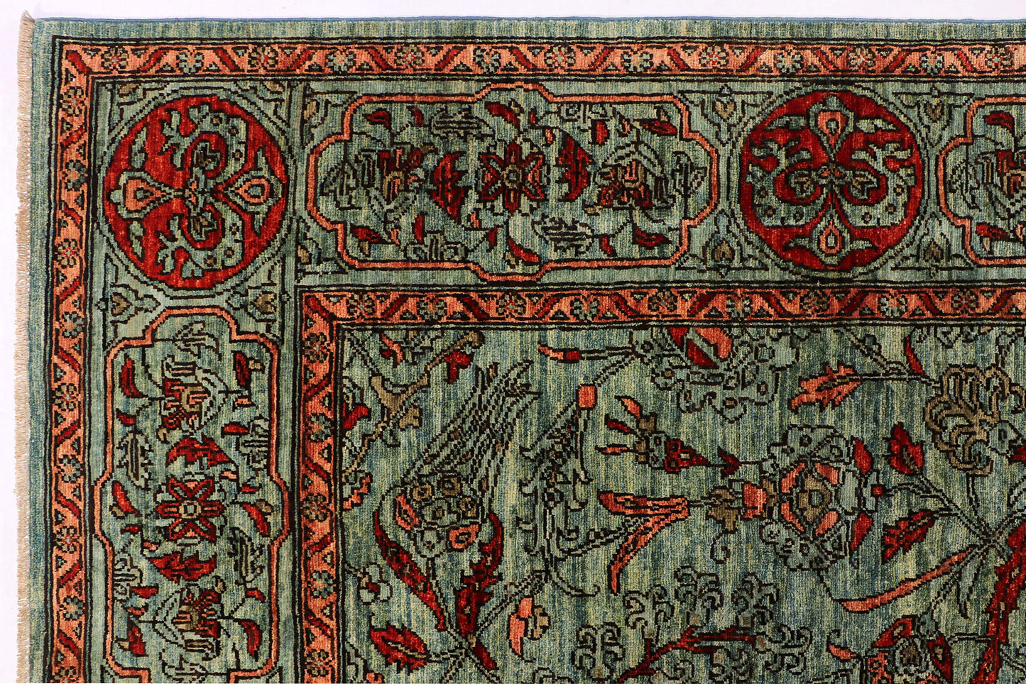 KHOTAN HANDMADE WOOL AREA RUG      8’ X 10’