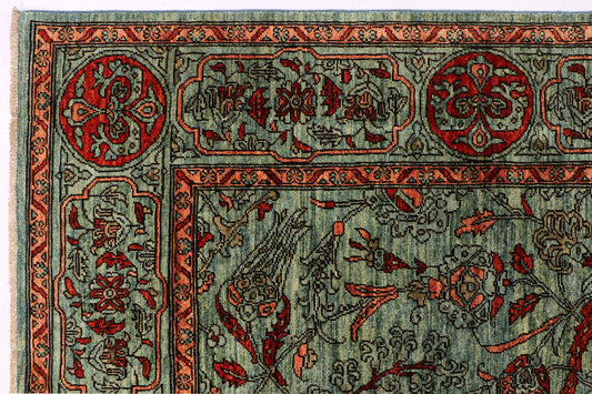 KHOTAN HANDMADE WOOL AREA RUG      8’ X 10’