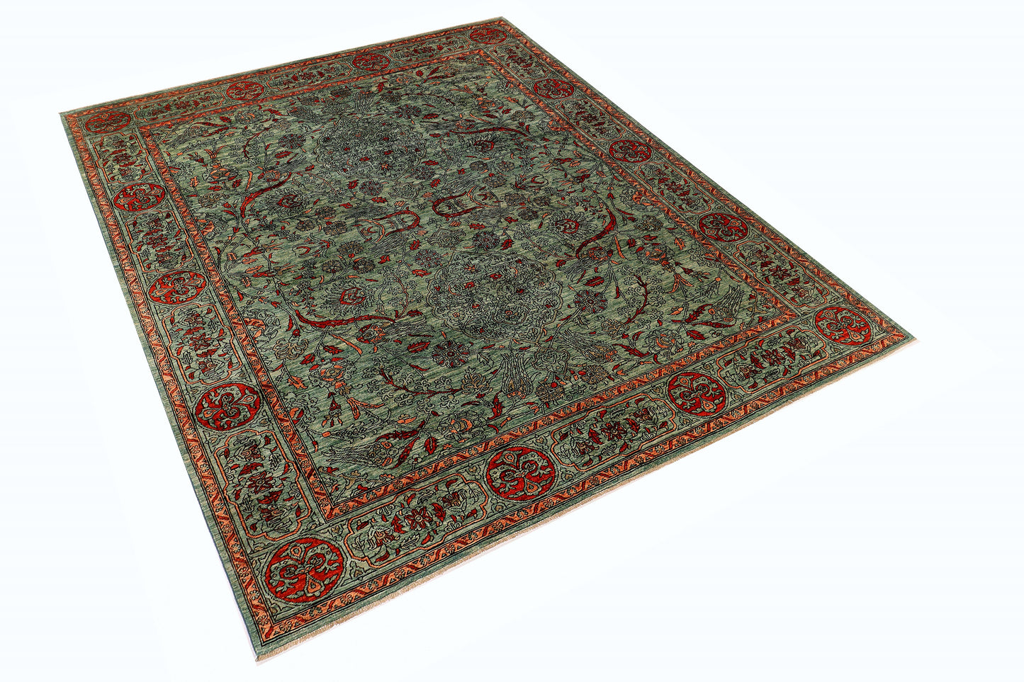 KHOTAN HANDMADE WOOL AREA RUG      8’ X 10’