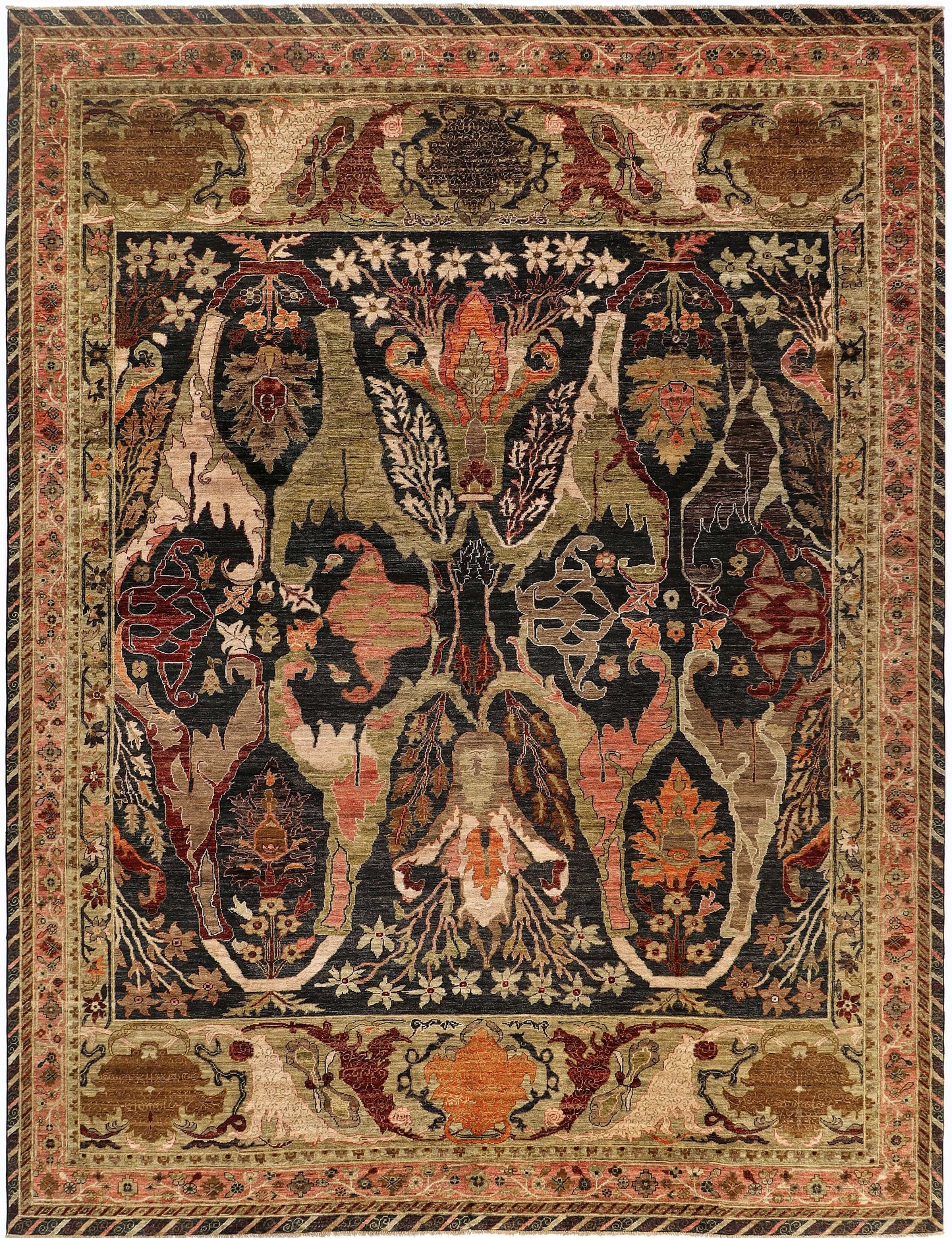 GAROUS UNIQUE HANDMADE WOOL AREA RUG   9' x 12'