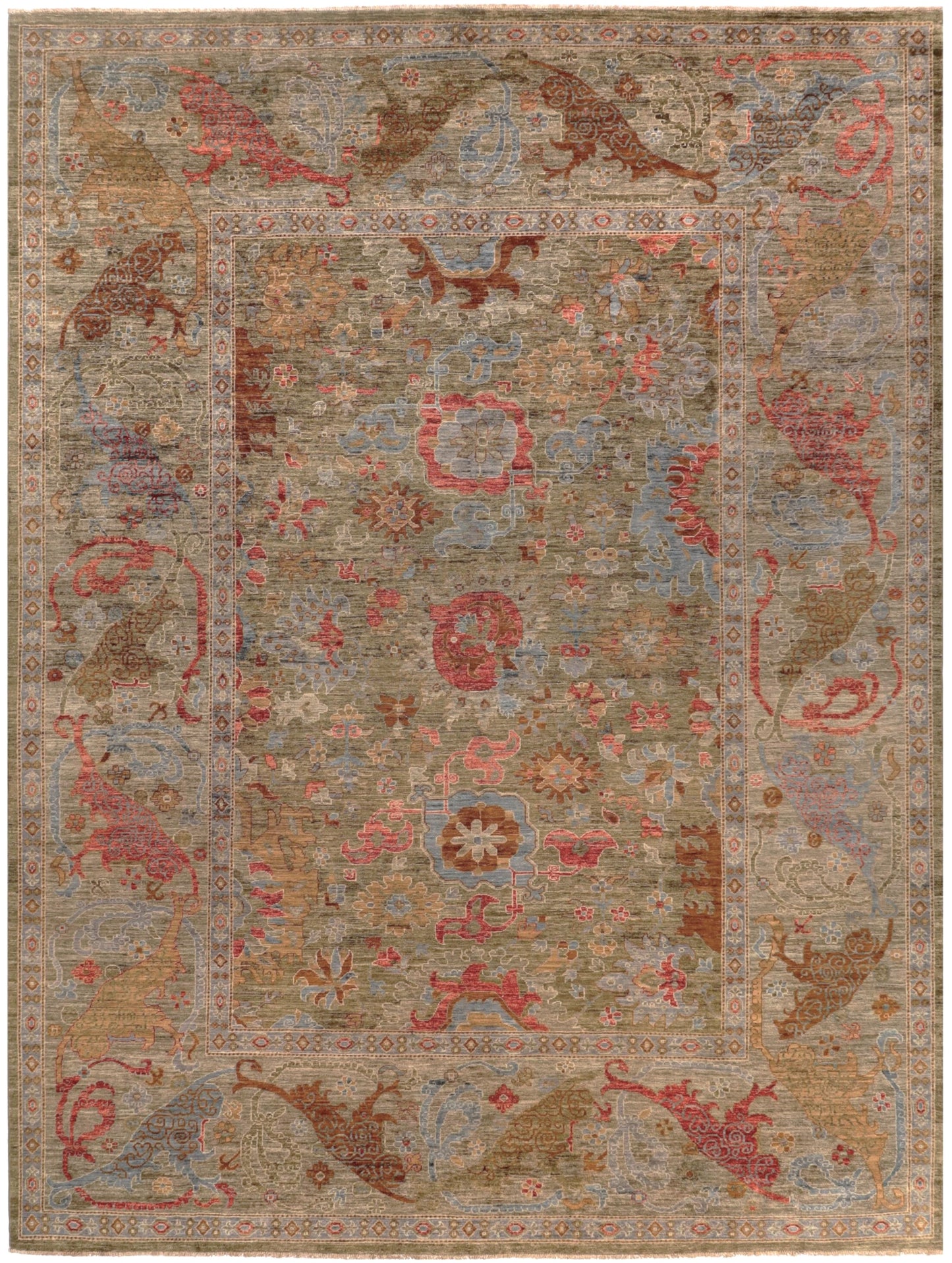 FARAHAN WOOL HANDMADE AREA RUG      9’ x 12’