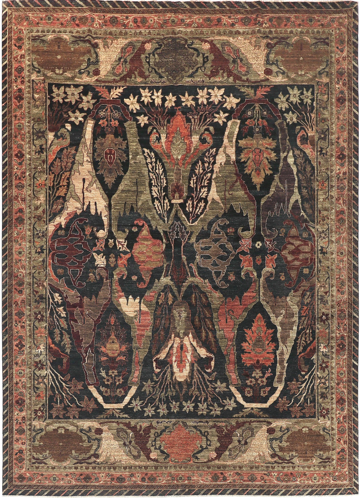 GAROUS UNIQUE HANDMADE WOOL AREA RUG   10’ X 14’