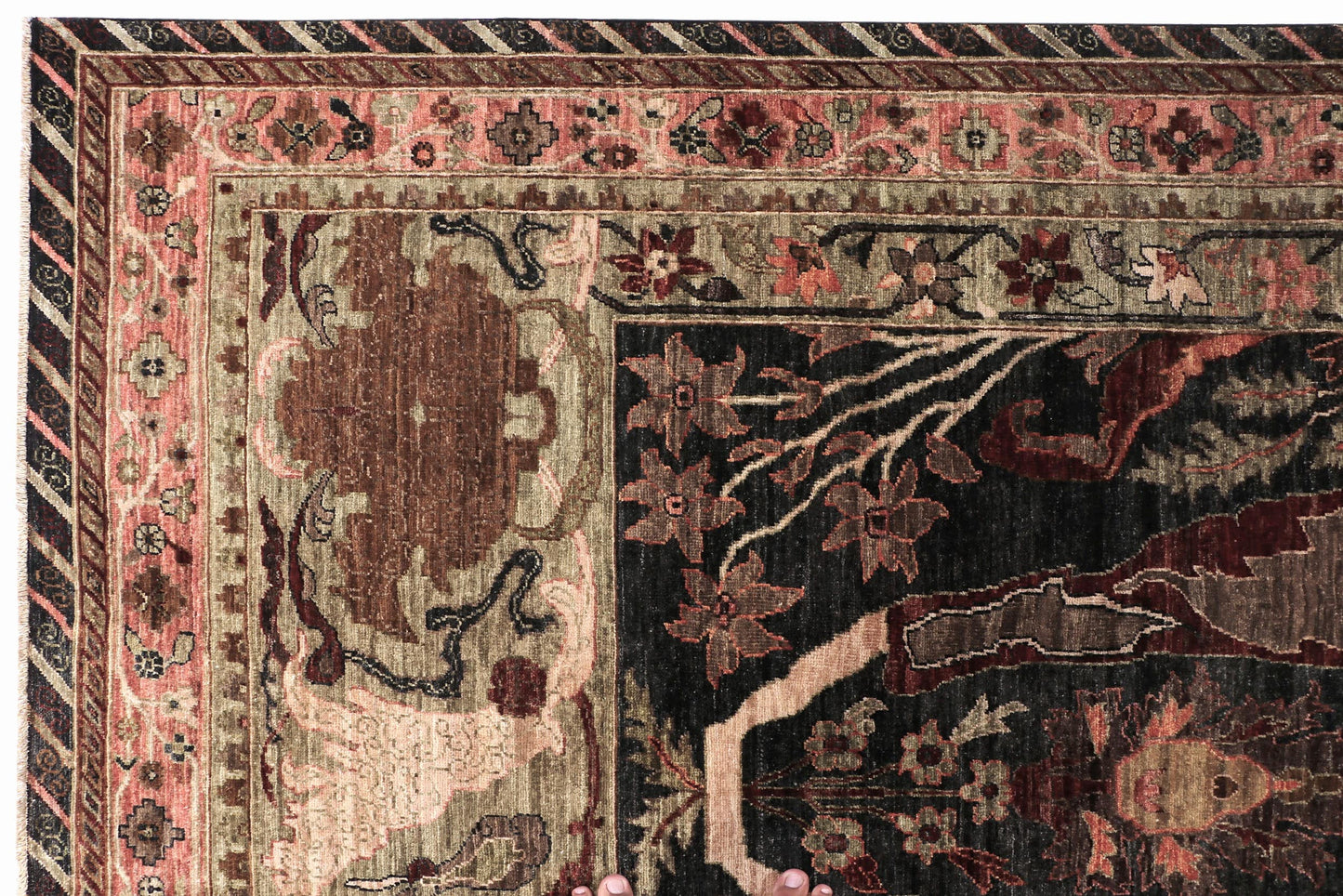 GAROUS UNIQUE HANDMADE WOOL AREA RUG   10’ X 14’