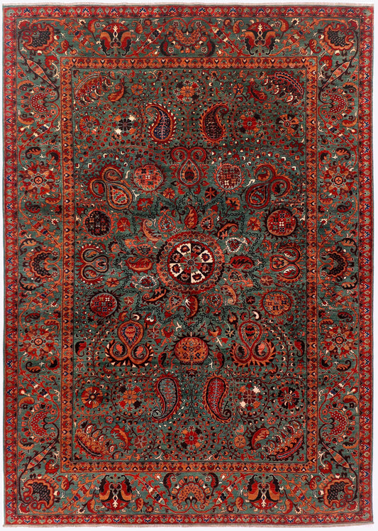 Suzani Handmade Kork-Wool Area Rug 7’ x 10’