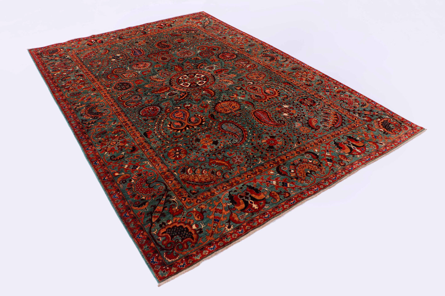 Suzani Handmade Kork-Wool Area Rug 7’ x 10’