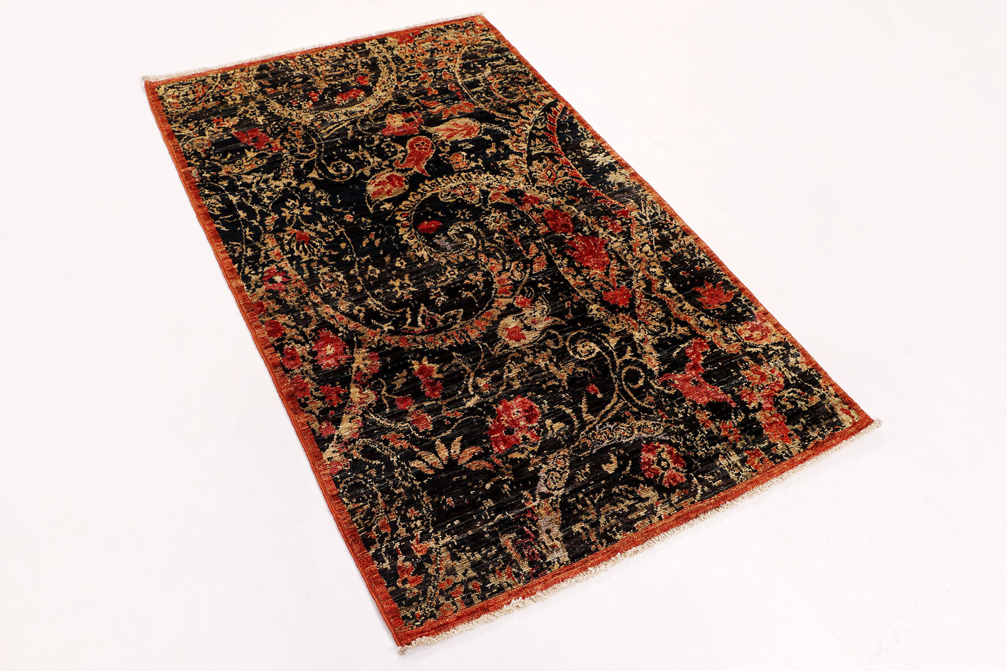 FARAHAN ABSTRACT HANDMADE WOOL AREA RUG    3’ X 5’