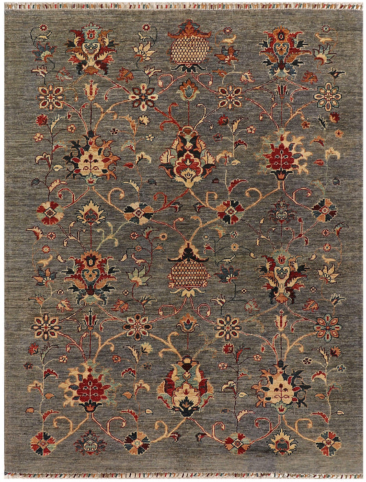 TABRIZ HANDMADE WOOL AREA RUG 5' X 7'