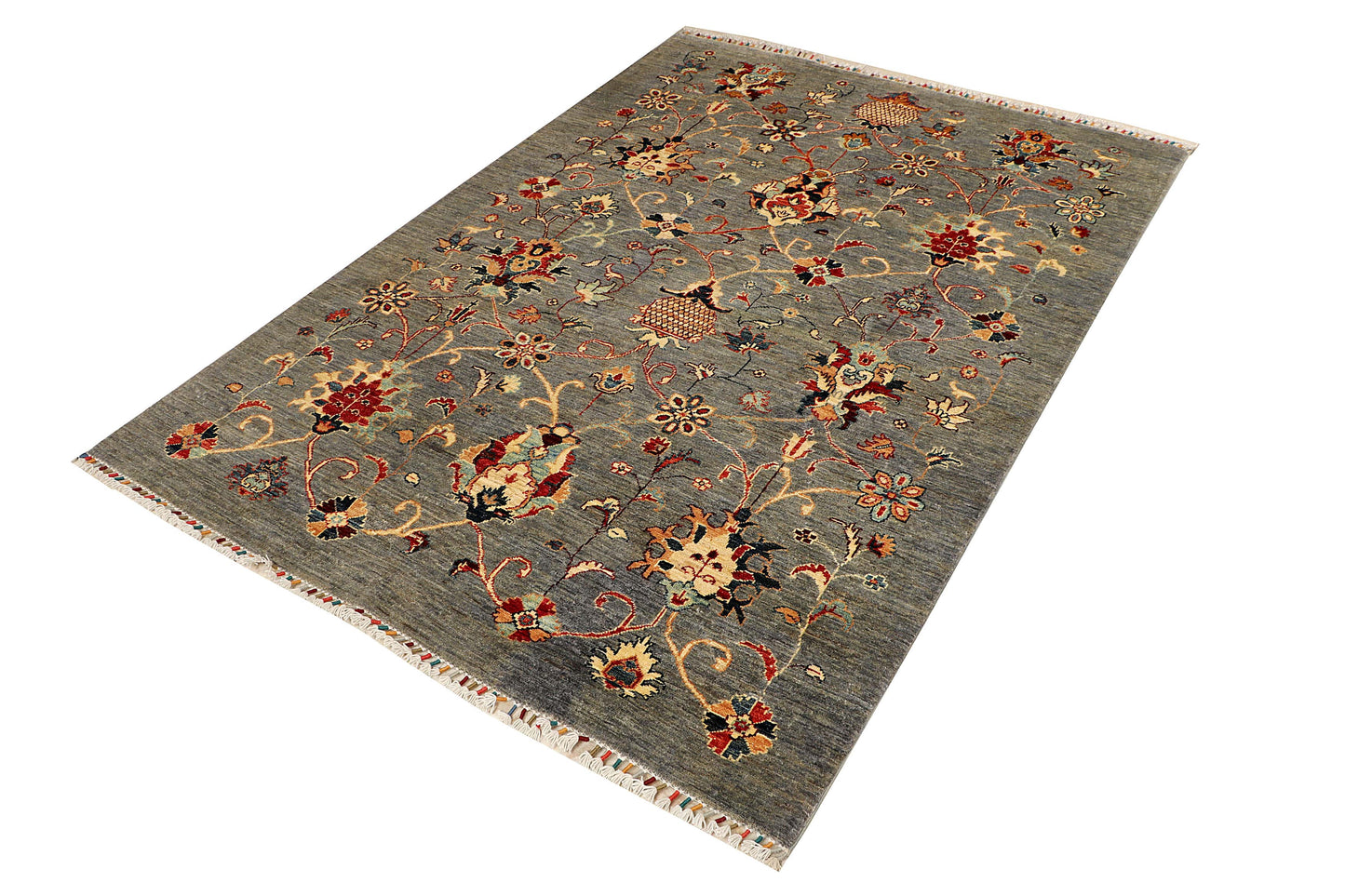 TABRIZ HANDMADE WOOL AREA RUG 5' X 7'