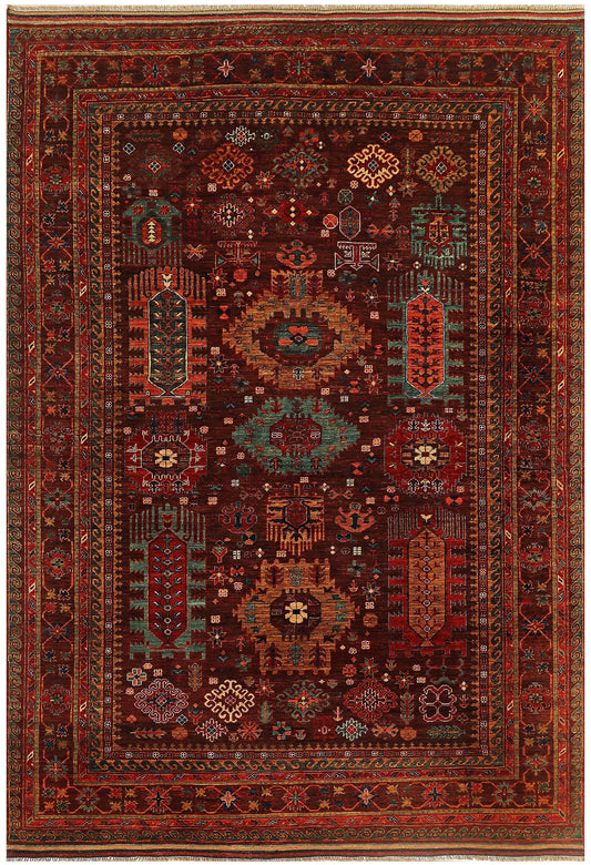 TEIMURI HANDMADE WOOL AREA RUG   7' x 10'